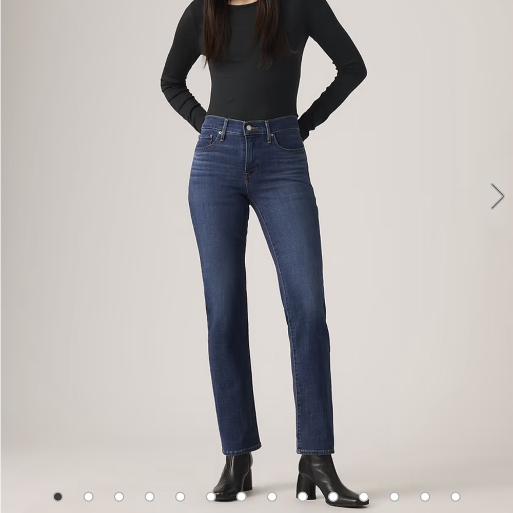 Levi's Women's Straight Leg Jeans in Dark Blue Wash